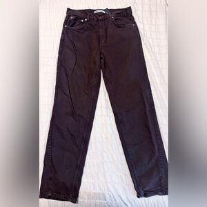 Zara Men’s Tapered Brown Jeans size 31 x 30 DNWR Split Hem Ankle Relaxed